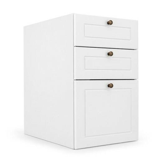 Módulo Balcao 40x68x56cm 3 Gavetas 100% MDF Cozinha Provence Robel Branco/Branco Matte