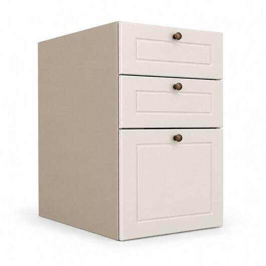 Módulo Balcao 40x68x56cm 3 Gavetas 100% MDF Cozinha Provence Robel Fendi/Off White Matte