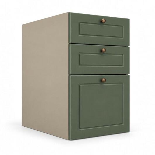 Módulo Balcao 40x68x56cm 3 Gavetas 100% MDF Cozinha Provence Robel Fendi/Salvia Matte