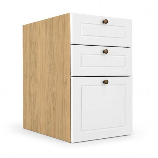 Módulo Balcao 40x68x56cm 3 Gavetas 100% MDF Cozinha Provence Robel Hanover/Branco Matte