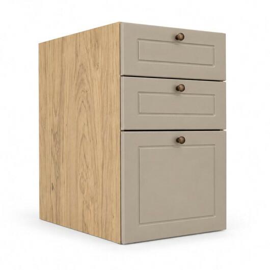 Módulo Balcao 40x68x56cm 3 Gavetas 100% MDF Cozinha Provence Robel Hanover/Fendi Matte