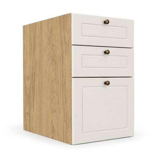Módulo Balcao 40x68x56cm 3 Gavetas 100% MDF Cozinha Provence Robel Hanover/Off White Matte