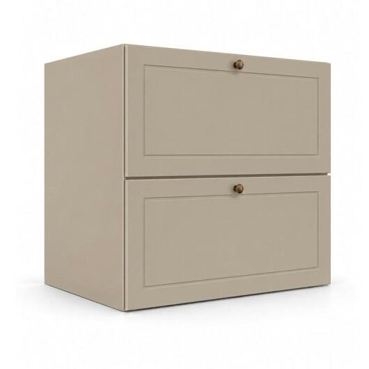 Módulo Balcão 60x68x56cm 2 Gavetas + 1 Gaveta Oculta 100% MDF Cozinha Provence Robel Fendi/Fendi Matte