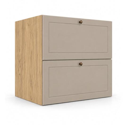 Módulo Balcão 60x68x56cm 2 Gavetas + 1 Gaveta Oculta 100% MDF Cozinha Provence Robel Hanover/Fendi Matte