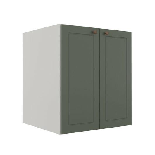 Módulo Balcao 60cm 2 Portas 100% MDF Cozinha Modulada Provence Robel Branco/Salvia Matte