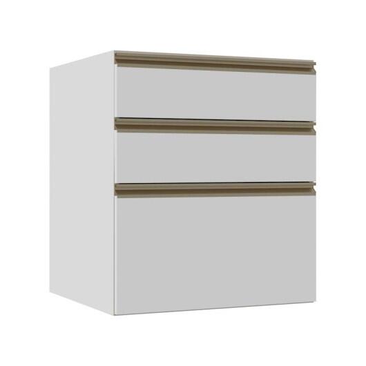 Módulo Balcão 60cm 3 Gavetas 100% MDF Cozinha Modulada Gold J Robel Branco/Branco Matte Módulo Balcão 60cm 3 Gavetas 100% MDF Cozinha Modulada Gold J Robel Branco/Branco Matte