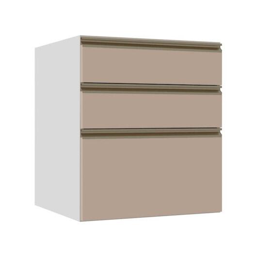 Módulo Balcão 60cm 3 Gavetas 100% MDF Cozinha Modulada Gold J Robel Branco/Fendi Matte Módulo Balcão 60cm 3 Gavetas 100% MDF Cozinha Modulada Gold J Robel Branco/Fendi Matte