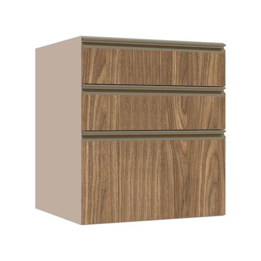 Módulo Balcão 60cm 3 Gavetas 100% MDF Cozinha Modulada Gold J Robel Fendi/Amendoeira BP Módulo Balcão 60cm 3 Gavetas 100% MDF Cozinha Modulada Gold J Robel Fendi/Amendoeira BP