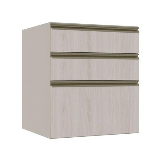 Módulo Balcão 60cm 3 Gavetas 100% MDF Cozinha Modulada Gold Robel Fendi/Aspen