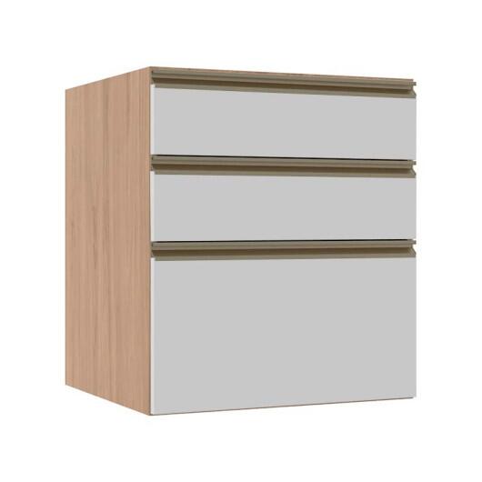 Módulo Balcão 60cm 3 Gavetas 100% MDF Cozinha Modulada Gold J Robel Hanover/Branco Matte Módulo Balcão 60cm 3 Gavetas 100% MDF Cozinha Modulada Gold J Robel Hanover/Branco Matte