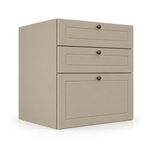 Módulo Balcão 60x68x56cm 3 Gavetas 100% MDF Cozinha Provence Robel Fendi/Fendi Matte