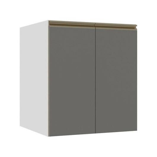 Módulo Balcão 60cm 2 Portas 100% MDF Cozinha Modulada Gold J Robel Branco/Cinza Matte