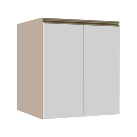 Módulo Balcão 60cm 2 Portas 100% MDF Cozinha Modulada Gold J Robel Fendi/Branco Matte