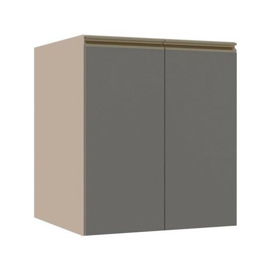 Módulo Balcão 60cm 2 Portas 100% MDF Cozinha Modulada Gold J Robel Fendi/Cinza Matte
