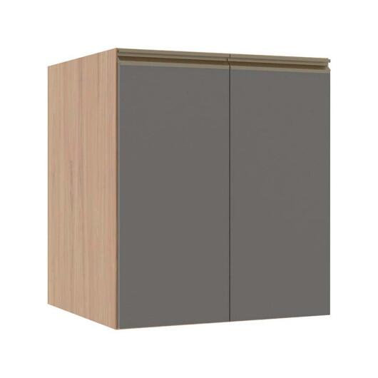 Módulo Balcão 60cm 2 Portas 100% MDF Cozinha Modulada Gold J Robel Hanover/Cinza Matte