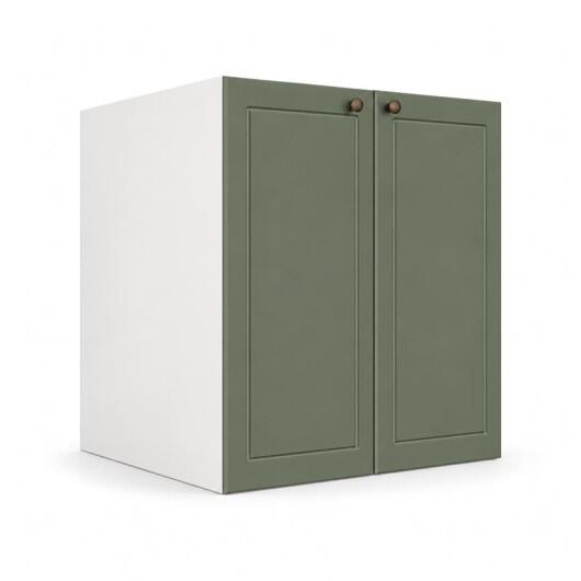 Módulo Balcão 60x68x56cm 2 Portas 100% MDF Cozinha Provence Robel Branco/Salvia Matte
