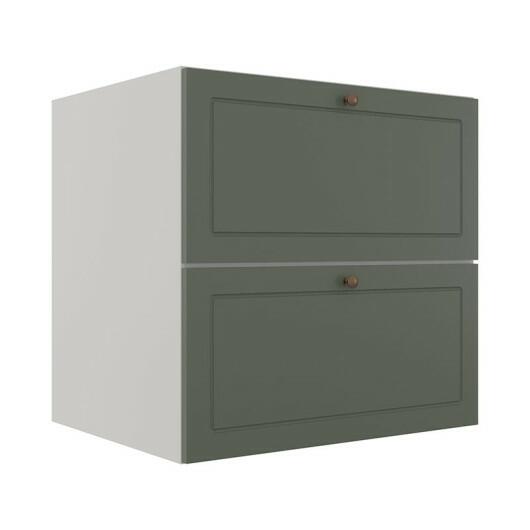 Módulo Balcao 70cm 1 Gaveta 1 Porta Basculante 100% MDF Cozinha Provence Robel Branco/Salvia Matte