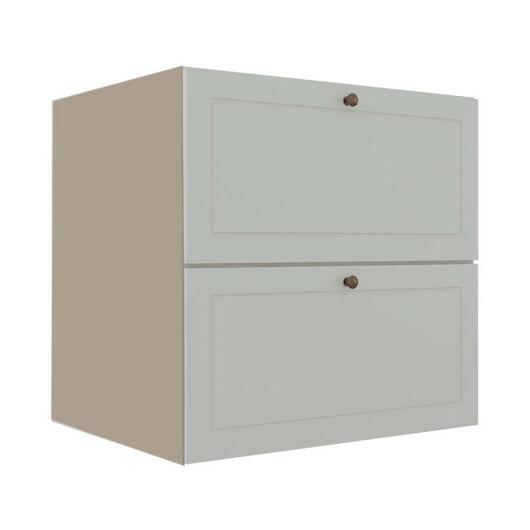 Módulo Balcao 70cm 1 Gaveta 1 Porta Basculante 100% MDF Cozinha Provence Robel Fendi/Branco Matte