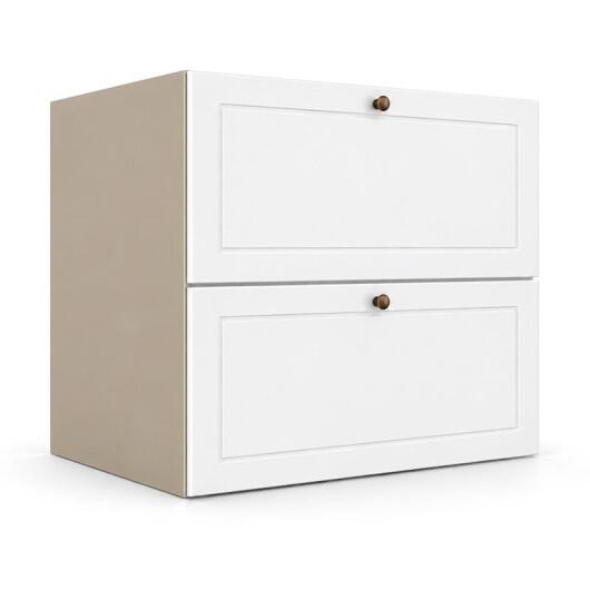 Módulo Balcao 70x68x56cm 1 Gaveta 1 Porta Basculante 100% MDF Cozinha Provence Robel Fendi/Branco Matte