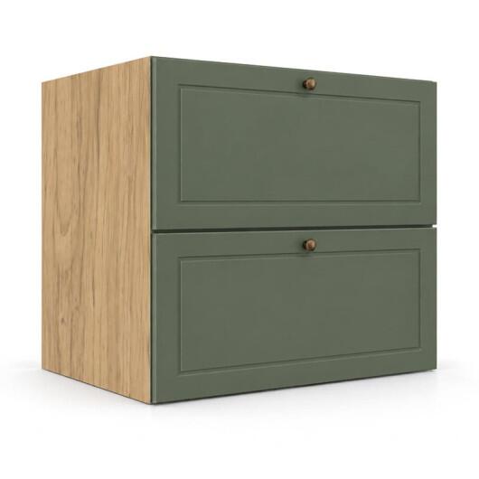 Módulo Balcao 70x68x56cm 1 Gaveta 1 Porta Basculante 100% MDF Cozinha Provence Robel Hanover/Salvia Matte