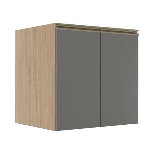 Módulo Balcão 70cm 2 Portas 100% MDF Cozinha Modulada Gold Robel Hanover/Cinza