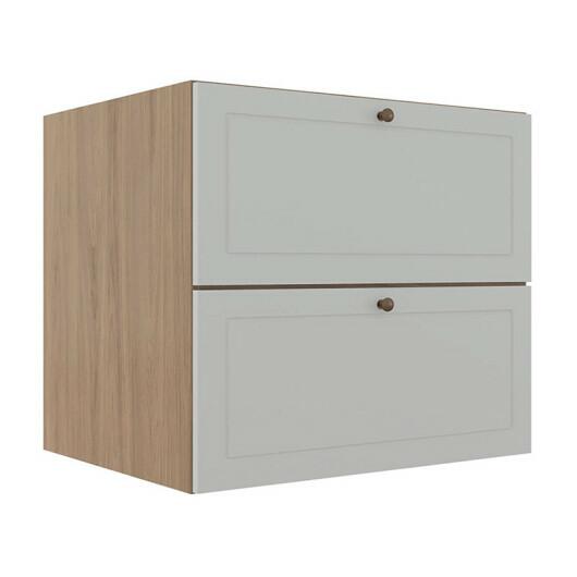 Módulo Balcao 80cm 1 Gaveta 1 Porta Basculante 100% MDF Cozinha Provence Robel Hanover/Branco Matte