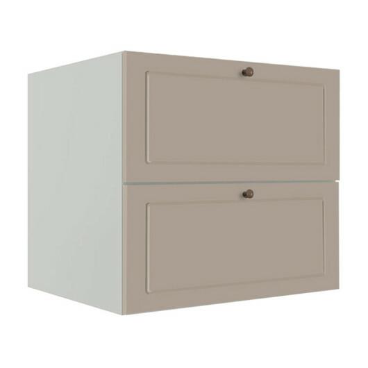 Módulo Balcao 80cm 1 Gaveta 1 Porta Basculante 100% MDF Cozinha Provence Robel Branco/Fendi Matte