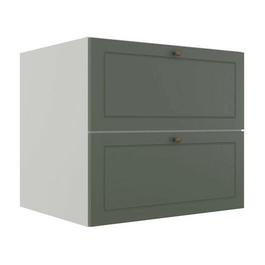 Módulo Balcao 80cm 1 Gaveta 1 Porta Basculante 100% MDF Cozinha Provence Robel Branco/Salvia Matte