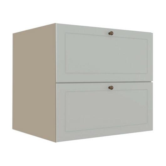 Módulo Balcao 80cm 1 Gaveta 1 Porta Basculante 100% MDF Cozinha Provence Robel Fendi/Branco Matte