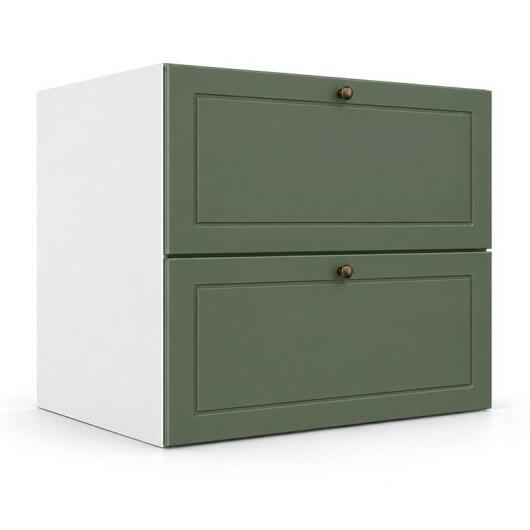 Módulo Balcão 80x68x56cm 1 Gaveta 1 Porta Basculante 100% MDF Cozinha Provence Robel Branco/Salvia Matte
