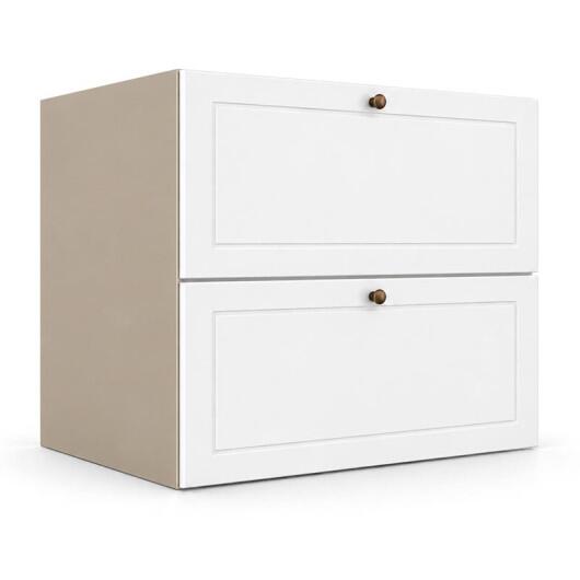 Módulo Balcão 80x68x56cm 1 Gaveta 1 Porta Basculante 100% MDF Cozinha Provence Robel Fendi/Branco Matte
