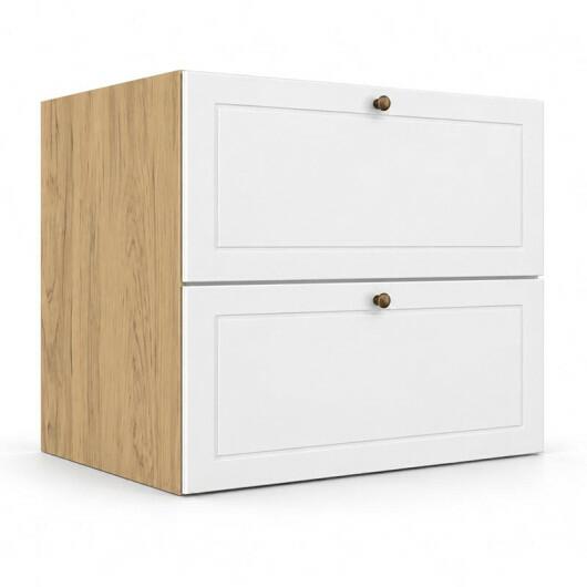 Módulo Balcão 80x68x56cm 1 Gaveta 1 Porta Basculante 100% MDF Cozinha Provence Robel Hanover/Branco Matte