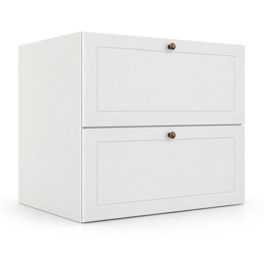 Módulo Balcao 80cm 2 Gavetas 1 Gaveta Oculta 100% MDF Cozinha Provence Robel Branco/Branco Matte