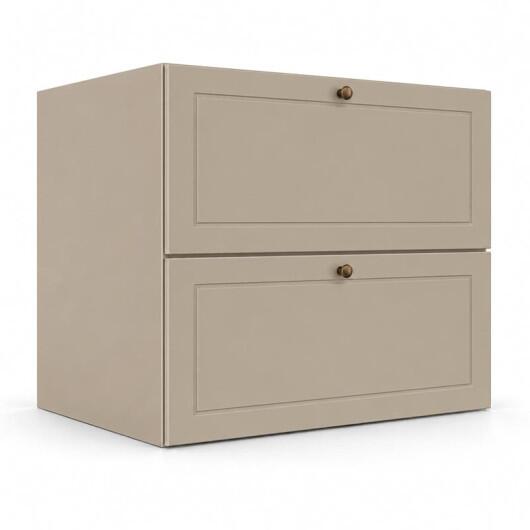 Módulo Balcão 80x68x56cm 2 Gavetas + 1 Gaveta Oculta 100% MDF Cozinha Provence Robel Fendi/Fendi Matte