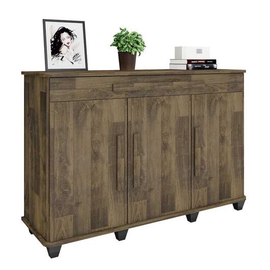 Balcão Buffet Sala Jantar 137cm 3 Portas Gaveta Rubi RV Móveis Amadeirado