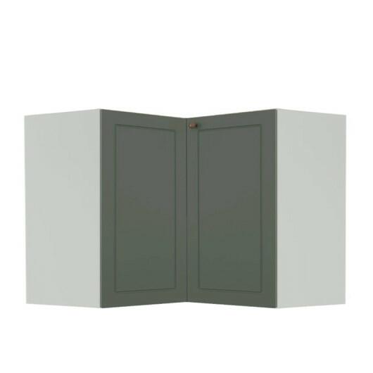 Módulo Balcao de Canto L 94x96cm 100% MDF Cozinha Provence Robel Branco/Salvia Matte