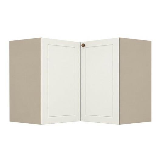 Módulo Balcão Canto L 96x94,5 x 68x56cm 100% MDF Cozinha Provence Robel Fendi/Off White Matte