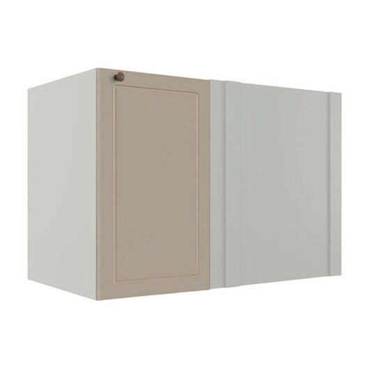 Módulo Balcao de Canto Reto 100cm Direito/Esquerdo 100% MDF Cozinha Provence Robel Branco/Fendi Matte