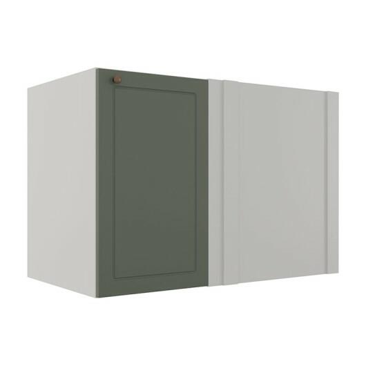 Módulo Balcao de Canto Reto 100cm Direito/Esquerdo 100% MDF Cozinha Provence Robel Branco/Salvia Matte