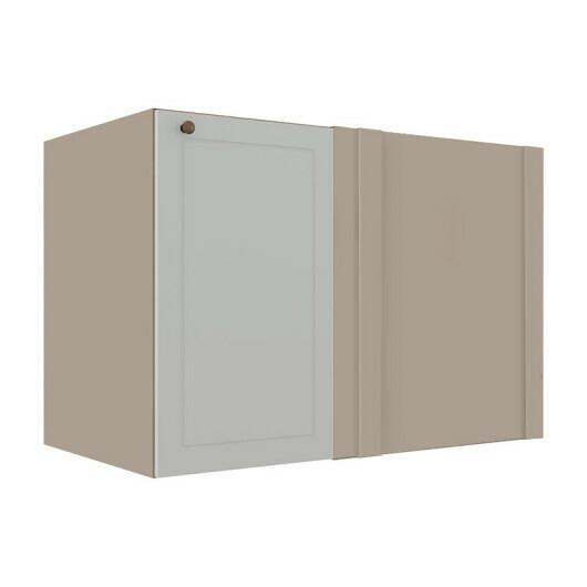 Módulo Balcao de Canto Reto 100cm Direito/Esquerdo 100% MDF Cozinha Provence Robel Fendi/Branco Matte