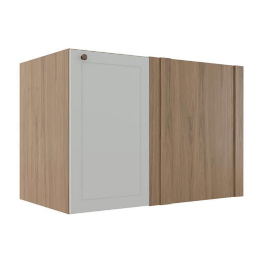 Módulo Balcao de Canto Reto 100cm Direito/Esquerdo 100% MDF Cozinha Provence Robel Hanover/Branco Matte