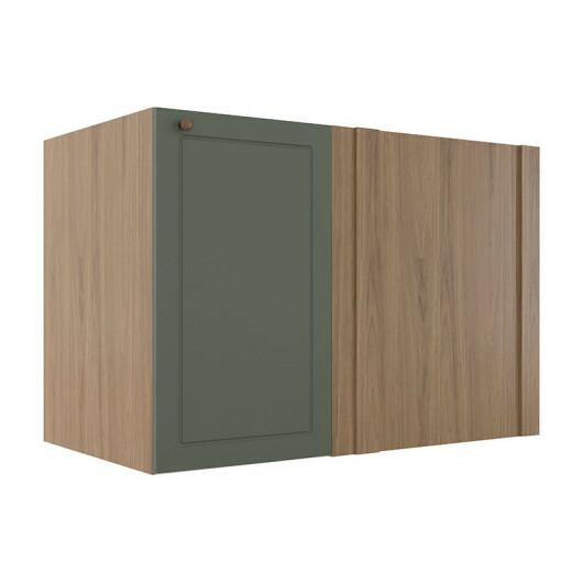 Módulo Balcao de Canto Reto 100cm Direito/Esquerdo 100% MDF Cozinha Provence Robel Hanover/Salvia Matte