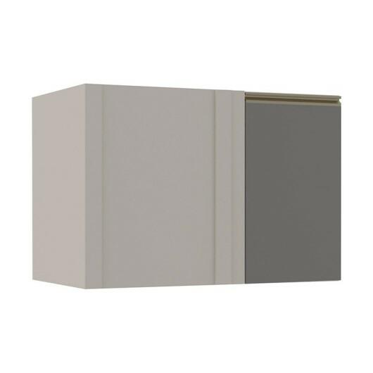 Módulo Balcao De Canto Reto 100cm Direito 100% MDF Cozinha Modulada Gold Robel Fendi/Cinza