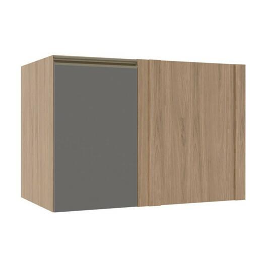 Módulo Balcao De Canto Reto 100cm Esquerdo 100% MDF Cozinha Modulada Gold Robel Hanover/Cinza