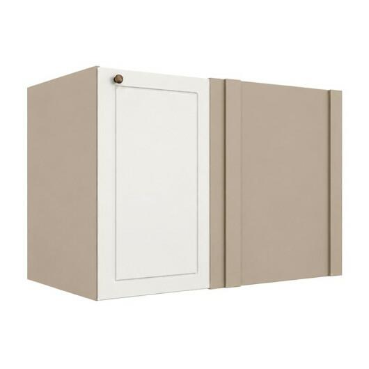Módulo Balcão Canto Reto 100x68x56cm Direito/Esquerdo 100% MDF Cozinha Provence Robel Fendi/Off White Matte