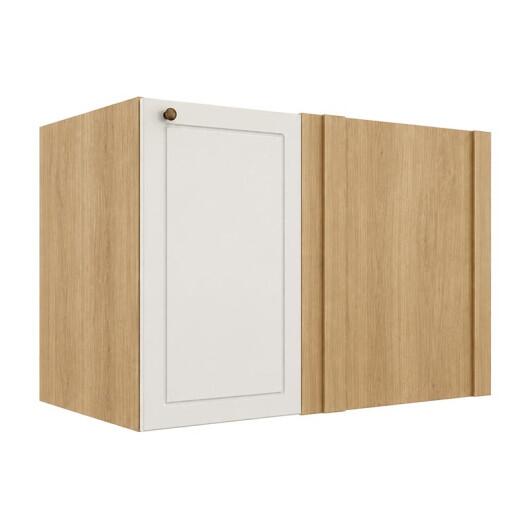 Módulo Balcão Canto Reto 100x68x56cm Direito/Esquerdo 100% MDF Cozinha Provence Robel Hanover/Off White Matte