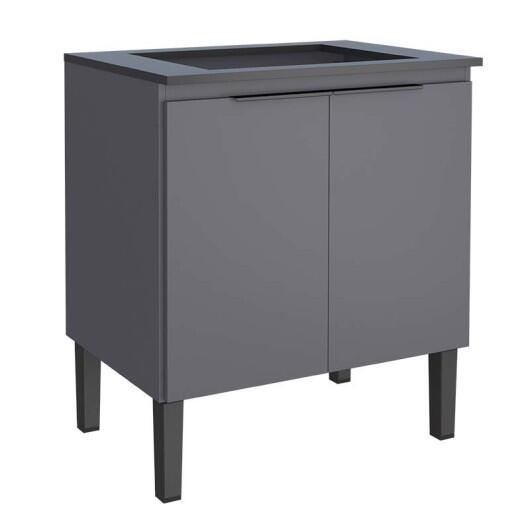 Balcão Madeira Para Cookto 4 Bocas com Tampo 77cm Cisne Cozimax Cinza