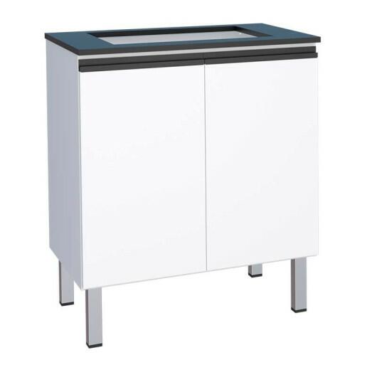 Balcão de Aço Para Cooktop 4 Bocas 2 Portas 77cm Gaia Flat Cozimax Branco