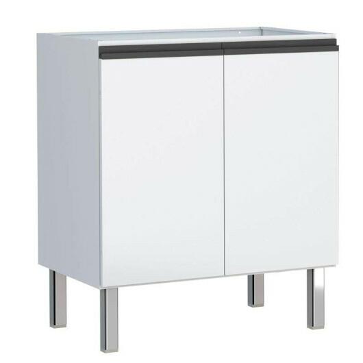 Balcão de Aço Para Cooktop 2 Portas 77cm Sem Tampo Gaia Flat Cozimax Branco