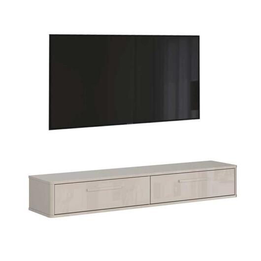 Rack Suspenso de Parede 140cm Sala Quarto Bancada Bali 1.4 Lukaliam Off White